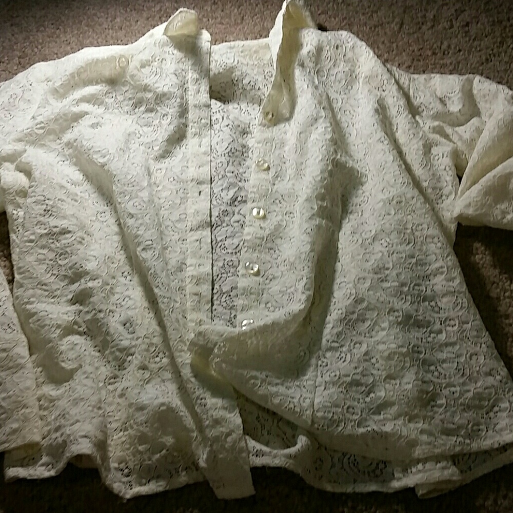 Lace button up shirt